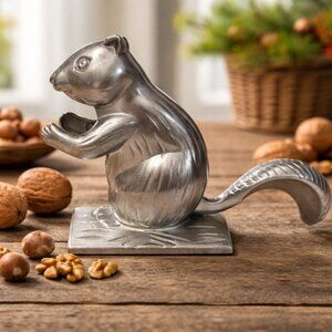 Vintage Davey Crackit Squirrel Nutcracker Cast Aluminum Mechanical MCM